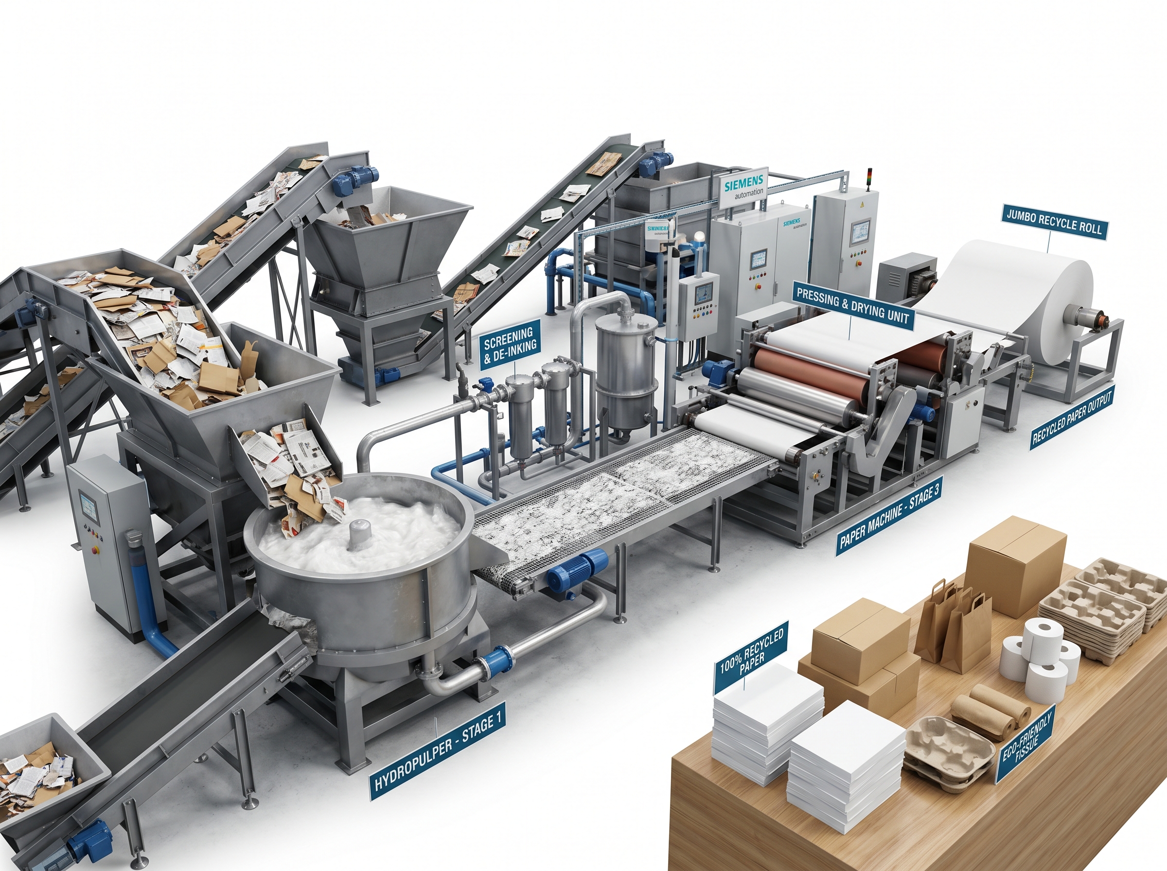 Automatic Waste Paper Recycling Plant